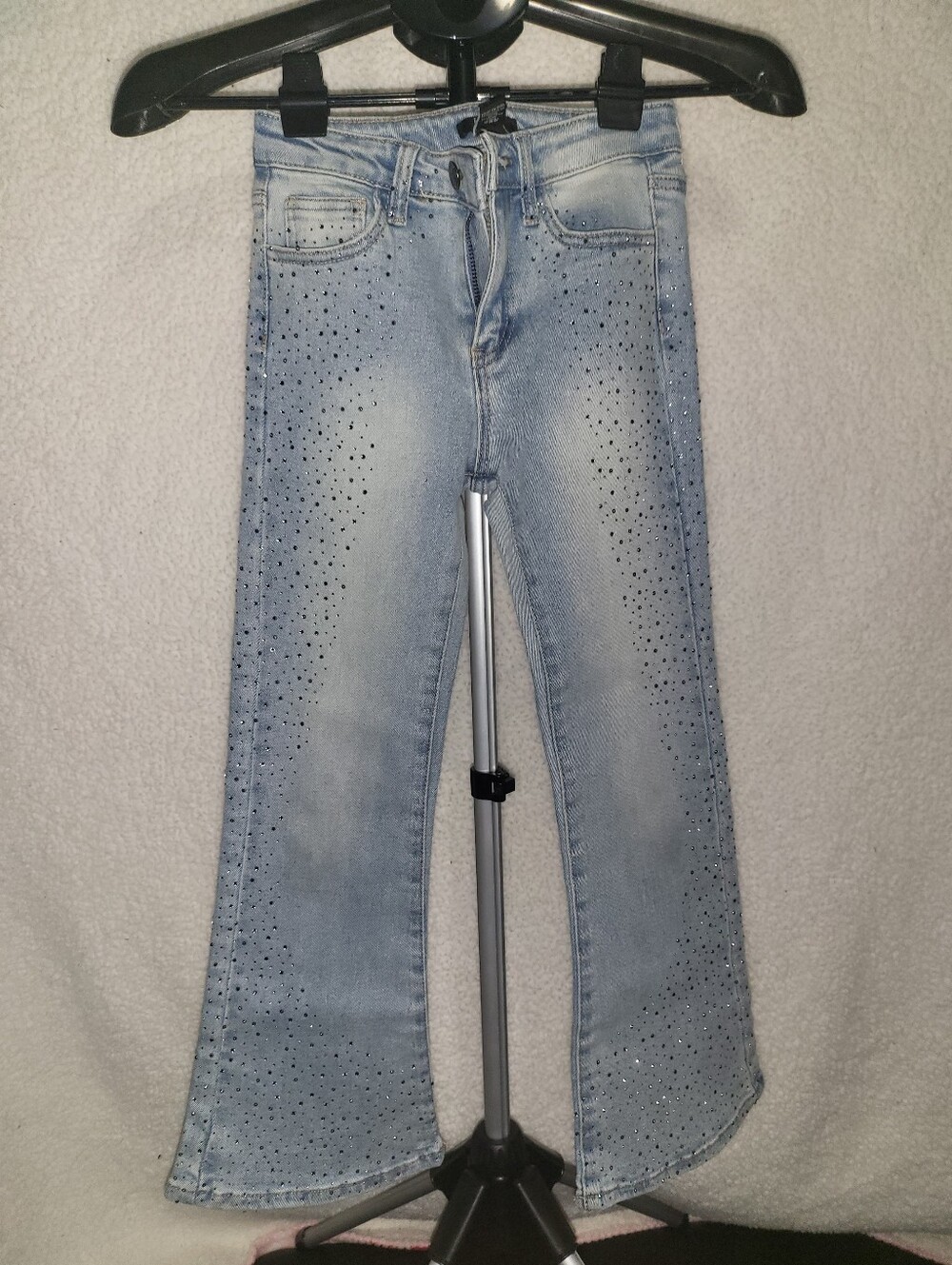Kids Forever 21 Light Blue Rhinestone Flare Jeans